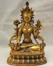 Estatua de Buda tibetano de 8 ", asiento dorado de bronce, 7 ojos, Buda Tara, diosa 2024 - compra barato