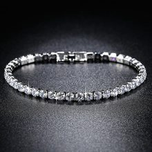 Fashion Jewelry for Women Zirconia Bracelet in Real Rhodium Plated 19 cm 4 Colors CZ Bracelet for Ladies Girls 2024 - buy cheap