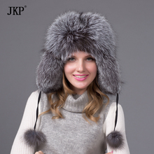 Chapéu de pele de inverno, chapéu bomber natural de pele de raposa, chapéu de outono e inverno feminino 2024 - compre barato