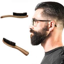 14*2.2cm Men Boar Hair Bristle Beard Brush Shaving Comb Face Massage Handmade Yellow Mustache Brush   Care 2024 - buy cheap
