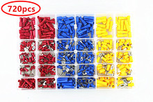720Pcs Assorted Insulated Electrical Wire Terminals Crimp Connector Spade Set Red Yellow Blue 2024 - buy cheap