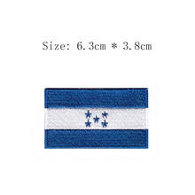 Honduras 2.5" wide embroidery flag patch Wholesale free shipping iron sew on caps left chestsun patch blue 5 stars Tegucigalpa 2024 - buy cheap