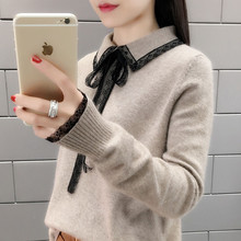 2019 Spring New Lace Sweaters Female Wool Blends Sweater Sleeve Sweater Women Pullover Fashion Top Women basic Sweater PZ1372 2024 - buy cheap