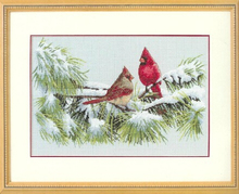 Free Delivery Top Quality Lovely Counted Cross Stitch Kit Winter Cardinals Red Bird Birds dim 35178 2024 - buy cheap