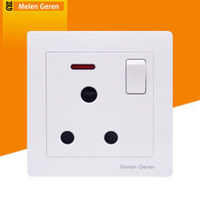 India Plug Wall Electrical Socket Switch Push Button with Led Indicator Light Power Outlet Panel 1 Gang 15A AC 220V 86*86mm new 2024 - buy cheap