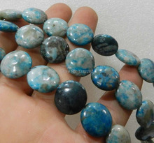 Wholesale 14mm Coin Shape Blue Crazy Lace Onyx Chalcedony Women DIY Manual Loose Beads Accessories Fashion Jewelry 15" 2pcs 2024 - buy cheap