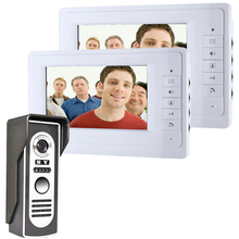 Бесплатная доставка MOUNTAINONE! 7-дюймовый видеодомофон дверной звонок Домофон комплект 1-камера 2-монитор ночное видение 2024 - купить недорого