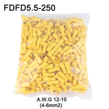 FDFD5.5-250 FDFD5-250 insulating Female Insulated Electrical Crimp Terminal Connectors 500PCS/Pack Cable Wire Connector FDFD 2024 - buy cheap