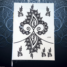 Flor de henna preta grande, pintura para os pés, modelo de tatuagem flash, arte corporal à prova d'água, adesivos de tatuagem temporária pbj208, 1 peça 2024 - compre barato