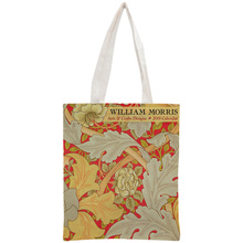 Bolso de mano personalizado de William Morris para mujer, bolsa de mano reutilizable, plegable, de algodón, de lona, para compras 2024 - compra barato