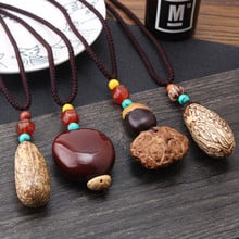 2020 New Women Men Necklace Handmade Vintage Resin  Bodhi Statement Necklaces & Pendants Long Rope Wooden Necklace Jewelry Gifts 2024 - buy cheap