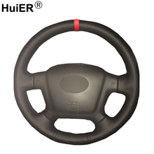 Huier-capa para volante de carro, costura à mão, respirável, marcador vermelho, para kia cerato 2005-2012, estilo ceed, volante 2024 - compre barato