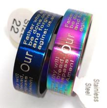 NEW 30pcs English Lord's prayer Bible Stainless Steel Wedding Rings Wholesale JESUS Jewelry Lots 2024 - buy cheap