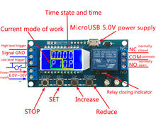 ЖК-цифровой таймер реле задержка переключатель модуль вход/выход переключатель время-задержка цикл запуска синхронизации переключатель цепи 2024 - купить недорого