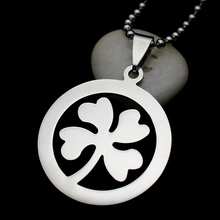 High Polished Stainless Steel Four Leaf Clover Charm Pendant Necklace W/O SS Chain 60CM Long 02 2024 - buy cheap