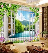 Bed Room Living Room Office Hotel Cortinas Brick Window Scenery Curtains Home Bedroom Decoration Blackout 3D Curtain Fabric 2024 - buy cheap