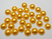 Cuentas de media perla de oro 100, manualidades de álbum de recortes con parte trasera plana de 12mm 2024 - compra barato