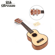 Reino unido sonho 21 polegada mini guitarra acústica 15 trastes 4 cordas ukulele spruce mogno hawaii guitarra botão fechado madeira cor US-54A 2024 - compre barato