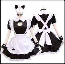 2019 new cos clothing black / white cat maid costume cute cat Japan sweet and lovely kawaii dress cosplay costume 2024 - buy cheap
