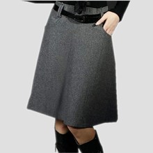 Faldas de moda para mujer, faldas de lana de cintura alta, falda de media pierna para primavera, otoño e invierno, nuevas 2024 - compra barato