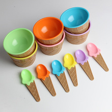 Environmentally Friendly Ice Cream Bowl Round Plastic Spoon Children Tableware Cup Dining Dishes 2024 - buy cheap