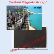 США дорожные магниты в подарок 78*54 мм Чикаго магнит на холодильник 20007 заказать ваши личные сувениры 2024 - купить недорого