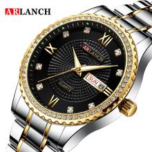 Luxury Brand Men Watches Gold Rhinestones Business Watch Stainless Steel Quartz Wristwatch Waterproof Calendar Relogio Masculino 2024 - buy cheap