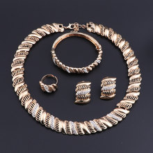 Oeoeos africano grânulos conjuntos de jóias feminino casamento cor do ouro cristal festa moda nupcial colar brincos acessórios 2024 - compre barato