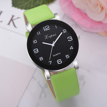 Зеленые Lvpai Новые простые часы от известного бренда с кожаным ремешком аналоговые кварцевые круглые наручные часы унисекс Роскошные Кварцевые часы OC0826 2024 - купить недорого