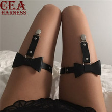 CEA.HARNESS Sexy Thigh Suspenders Women Erotic Garters Faux Leather Harness Fashion Metal Ring Harajuku Lingerie Leg Bondage 2024 - buy cheap