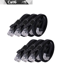 6pack 1.5m 5FT cable CAT6 Flat UTP Ethernet Network Cable RJ45 Patch LAN cable black/ blue / white color 2024 - buy cheap