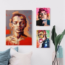Handsome Man Abstract Portrait Wall Art Canvas Print Cool Guy Oil Painting Artwork Prints City Man Poster Dining Room Wall Decor 2024 - buy cheap