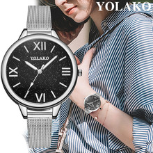 YOLAKO New Women Watches Fashion Rose Gold Big Dial Mesh Watch Clock Relogio Feminino Women's Quartz Watch horloges vrouwen 533 2024 - buy cheap