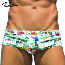 Taddlee-bañador tipo bóxer para hombre, ropa de baño masculina, pantalones cortos para tabla de Surf, talla grande europea 2024 - compra barato