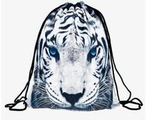 Mochila estampa oncinha gato tigre 3d, bolsa escolar com cordão, 1 peça 2024 - compre barato