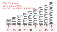 10pcs  Wire Dia.0.3mm Outside Dia. 1.5/2/2.5/3mm L 5-50mm 304 Stainless steel springs compression Return springs 2024 - buy cheap
