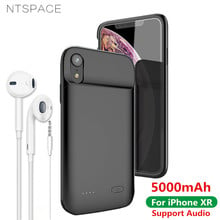 NTSPACE 5000 мАч жидкий силиконовый ударопрочный чехол для зарядного устройства для iPhone XR внешний аккумулятор чехол для зарядки 2024 - купить недорого