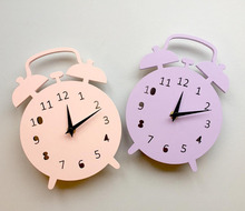 Alarm Clock Mute Shape Wooden Cartoon Wall Clocks Decoration Birthday Present Children's Room Living Room Wall Decor 1piece 2024 - buy cheap