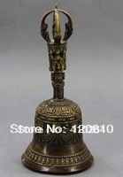 Old Bronze Tibetan Buddha Head Rare Bell Statue 2024 - buy cheap