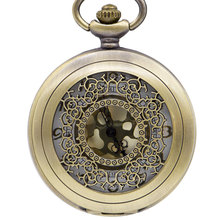 Стимпанк Ретро Бронзовый дизайн унисекс Карманные часы Кварцевый кулон ожерелье подарок ожерелье кулон с цепочкой подарок 2024 - купить недорого