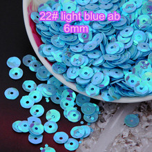 Свободная блестка 50 г 6 мм чашка круглая тесьма с пайетками для шитья украшение Artesanatos Acessorios 22 # светильник синий AB-L конфетти 2024 - купить недорого