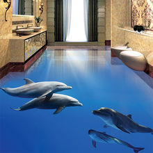 Photo Wallpaper Modern 3D Floor Mural Sticker Bathroom Bedroom PVC Waterproof Home Decor Wall paper, bedding room, Paper back vinyl wallpapers, heat insulation, Undersea World 2024 - buy cheap