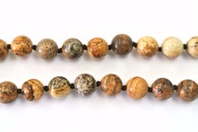 Long necklaces PictureJasper necklace Knotted necklace 8mm Round Beads Hand Knotted 60inch Natural Stone Neutral necklaces 2024 - buy cheap