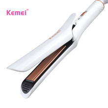 Kemei New Fast Heating Flat Iron Women Electric Straightening Iron For Hair Curling Irons 220V Hair Straightener EU Plug 2024 - buy cheap