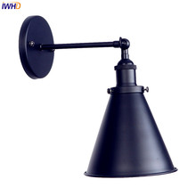 IWHD Loft Style Retro Wall Light Fixtures Stair Bar Bedroom Black Edison Industrial Wall Sconce Home Lighting Wandlampen 2024 - buy cheap