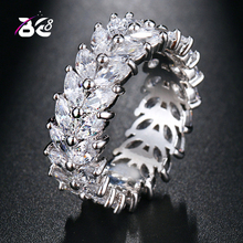Be 8 Brand Unique Rings for Women, Leaf Shaped Shinning AAA+ Cubic Zircon Stone Jewelry Gift for Girl R082 2024 - buy cheap