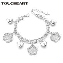 TOUCHEART Luxury Brand Flower Shape Tree Of Life Bracelet & Bangles Charms For Women Silver Jewelry Making Bracelets SBR180095 2024 - buy cheap