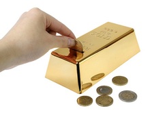 1Pcs 999.9 Gold Bullion Bar Piggy Bank Brick Coin Bank Saving Money Box 2024 - buy cheap