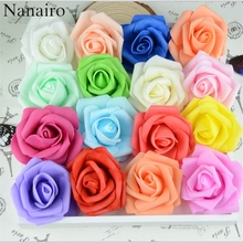 100pcs 6cm Mini PE Foam Artificial Rose Flower Head For Wedding Car Decoration DIY Kiss Ball Wreath Decorative Fake Flowers 2024 - buy cheap