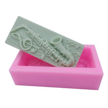 Saxophone Design Soap mold DIY Silicone Soap Mould Handmade Silicone Molds for Soap Making 2024 - buy cheap